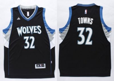 Jerseys Factory Cheap Timberwolves #32 Karl-Anthony Towns Black