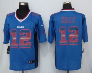 Jerseys Factory Cheap Nike Bills #12 Jim Kelly Royal Blue Team C