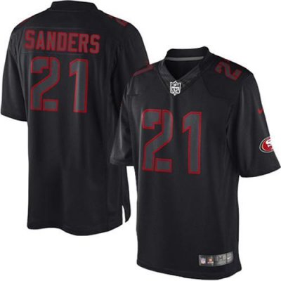 Jerseys Factory Cheap Nike 49ers #21 Deion Sanders Black Men's S
