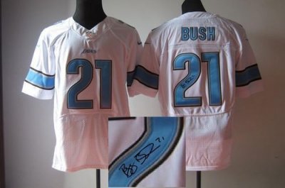 Jerseys Factory Cheap Nike Lions #21 Reggie Bush White Men's Sti