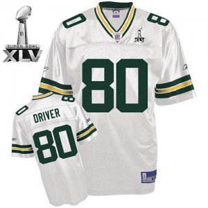 Jerseys Factory Cheap Packers #80 Donald Driver White Super Bowl