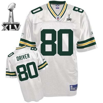 Jerseys Factory Cheap Packers #80 Donald Driver White Super Bowl