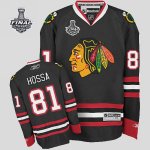 Jerseys Factory Cheap Blackhawks #81 Marian Hossa Embroidered Bl