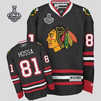 Jerseys Factory Cheap Blackhawks #81 Marian Hossa Embroidered Bl