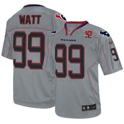 Jerseys Factory Cheap Nike Texans #99 J.J. Watt Lights Out Grey