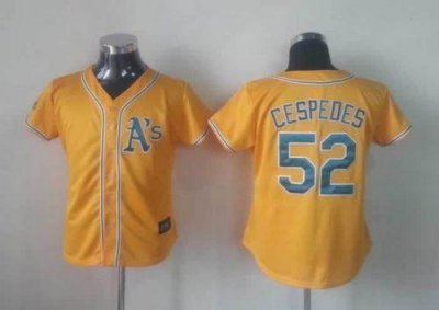 Jerseys Factory Cheap Athletics #52 Yoenis Cespedes Yellow Alter