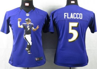 Jerseys Factory Cheap Nike Ravens #5 Joe Flacco Purple Team Colo