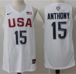 Jerseys Factory Cheap Nike Team USA #15 Carmelo Anthony White 20