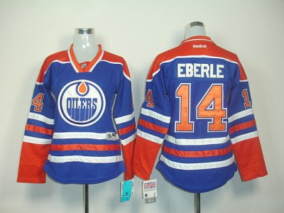 Jerseys Factory Cheap Oilers #14 Jordan Eberle Light Blue Women'