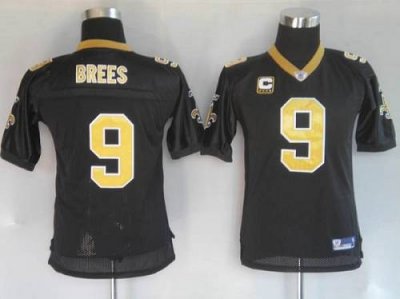 Jerseys Factory Cheap Saints #9 Drew Brees Black Embroidered You