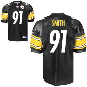 Jerseys Factory Cheap Steelers #91 Aaron Smith Black Stitched NF