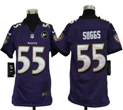 Jerseys Factory Cheap Nike Ravens #55 Terrell Suggs Purple Team