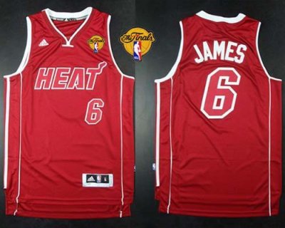 Jerseys Factory Cheap Heat #6 LeBron James Red Pride Swingman Fi