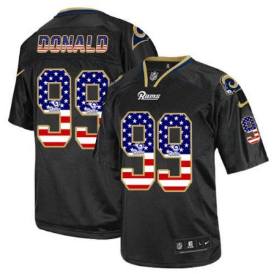 Jerseys Factory Cheap Nike Rams #99 Aaron Donald Black Men's Sti