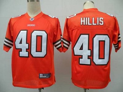 Jerseys Factory Cheap Browns #40 Peyton Hillis Orange Embroidere