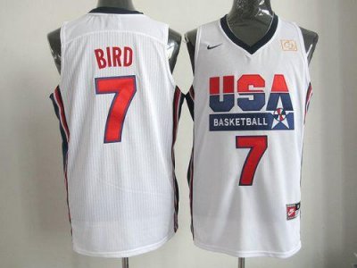 Jerseys Factory Cheap Nike Team USA #7 Larry Bird White 2012 USA