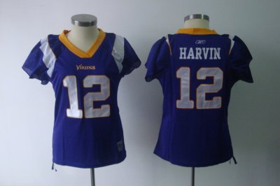 Jerseys Factory Cheap Vikings #12 Percy Harvin Purple Women's Fi