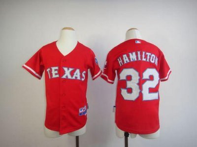 Jerseys Factory Cheap Rangers #32 Josh Hamilton Red 2010 World S