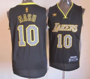 Jerseys Factory Cheap Lakers #10 Steve Nash Black Electricity Fa
