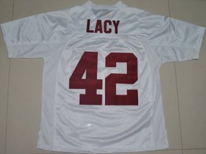Jerseys Factory Cheap Crimson Tide #42 Eddie Lacy White Embroide