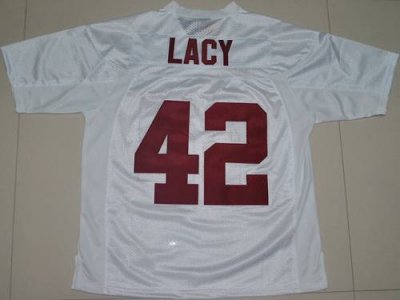 Jerseys Factory Cheap Crimson Tide #42 Eddie Lacy White Embroide