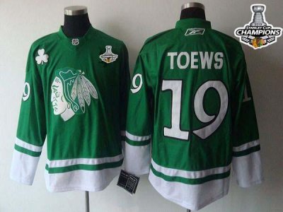 Jerseys Factory Cheap Blackhawks #19 Jonathan Toews Green St. Pa