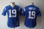 Jerseys Factory Cheap Colts #19 Johnny Unitas Blue Women's Throw