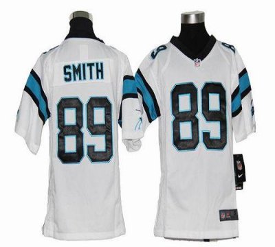 Jerseys Factory Cheap Nike Panthers #89 Steve Smith White Youth