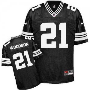 Jerseys Factory Cheap Nike Packers #21 Charles Woodson Black Sha