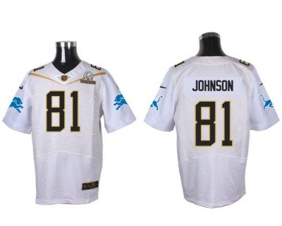 Jerseys Factory Cheap Nike Lions #81 Calvin Johnson White 2016 P