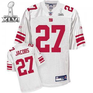 Jerseys Factory Cheap Giants #27 Brandon Jacobs White Super Bowl