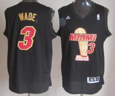 Jerseys Factory Cheap Heat #3 Dwyane Wade Black 2013 NBA Finals
