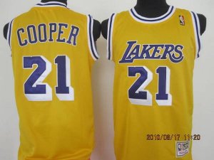 Jerseys Factory Cheap Lakers #21 Michael Cooper Stitched Yellow