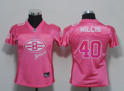 Jerseys Factory Cheap Browns #40 Peyton Hillis Pink 2011 Women's