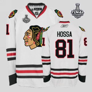 Jerseys Factory Cheap Blackhawks #81 Marian Hossa Embroidered Wh