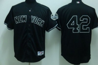 Jerseys Factory Cheap Yankees #42 Mariano Rivera Embroidered Bla