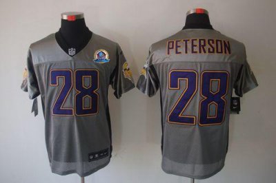 Jerseys Factory Cheap Nike Vikings #28 Adrian Peterson Grey Shad