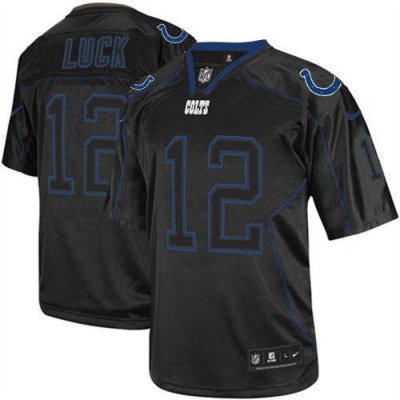 Jerseys Factory Cheap Nike Colts #12 Andrew Luck Lights Out Blac