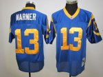 Jerseys Factory Cheap Mitchell and Ness Rams #13 Kurt Warner Blu