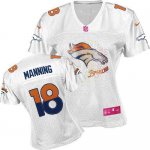 Jerseys Factory Cheap Nike Broncos #18 Peyton Manning White Wome