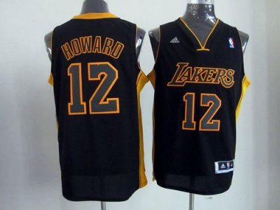 Jerseys Factory Cheap Revolution 30 Lakers #12 Dwight Howard Bla