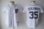 Jerseys Factory Cheap Tigers #35 Justin Verlander White Women's
