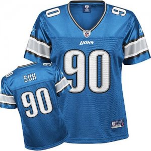 Jerseys Factory Cheap Lions #90 Ndamukong Suh Blue Women's Team