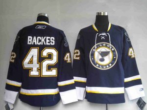 Jerseys Factory Cheap Blues #42 David Backes Embroidered Blue NH