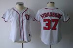 Jerseys Factory Cheap Nationals #37 Stephen Strasburg White Wome