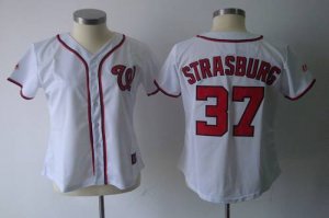 Jerseys Factory Cheap Nationals #37 Stephen Strasburg White Wome