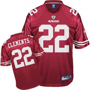 Jerseys Factory Cheap 49ers #22 Nate Clements Red Stitched NFL J