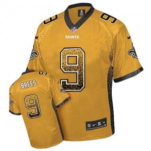 Jerseys Factory Cheap Nike Saints #9 Drew Brees Gold Men's Stitc