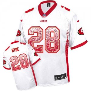 Jerseys Factory Cheap Nike 49ers #28 Carlos Hyde White Men's Sti