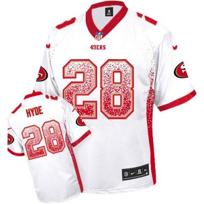 Jerseys Factory Cheap Nike 49ers #28 Carlos Hyde White Men's Sti